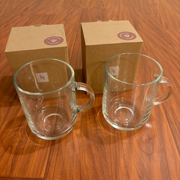 Nespresso Dining Nib Nespresso Set Of Two Glass Vertuo Coffee Mugs